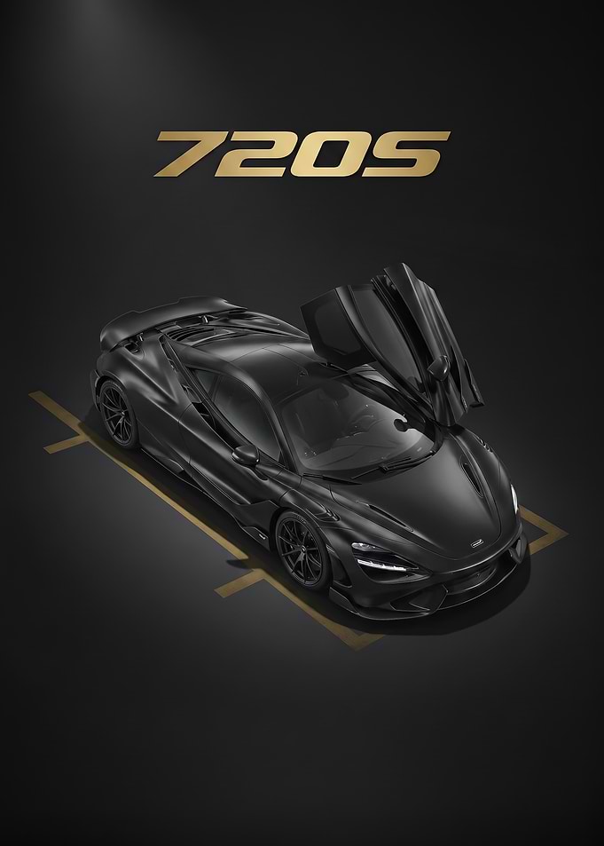 sleek McLaren 720S Black Supercar poster