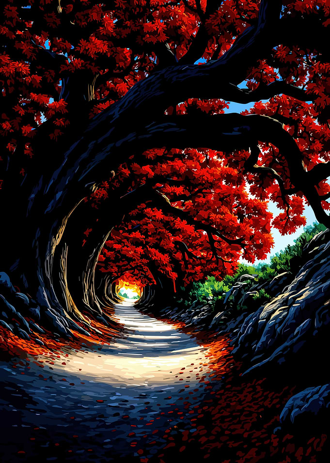 Autumn Tree Tunnel Path