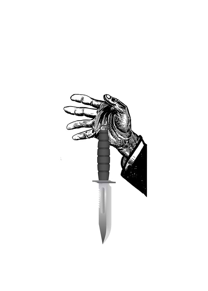 Hand holding a knife