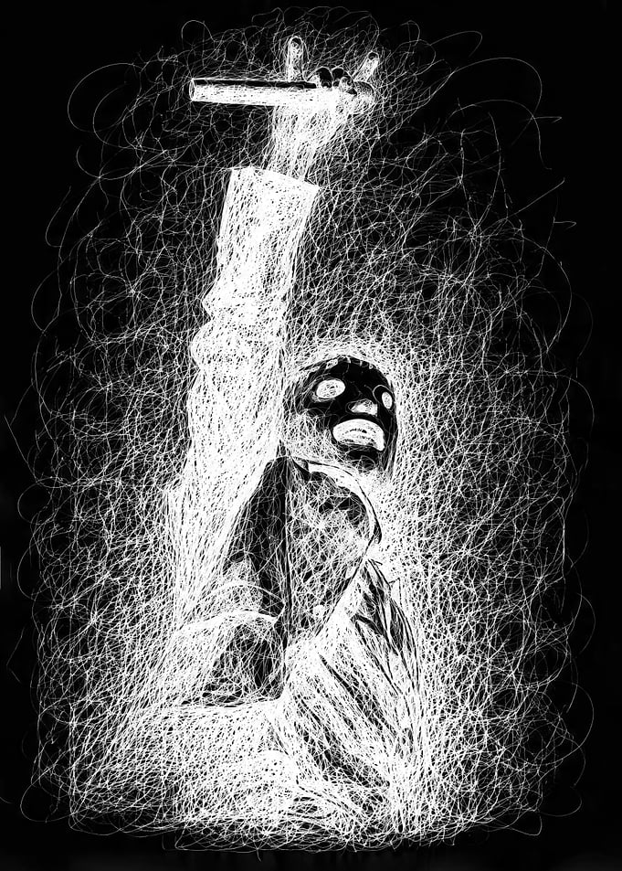 Dark Figure Under Spotlight