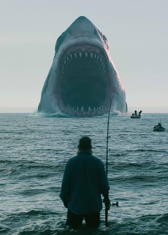 Giant Shark Attacks Fishermen