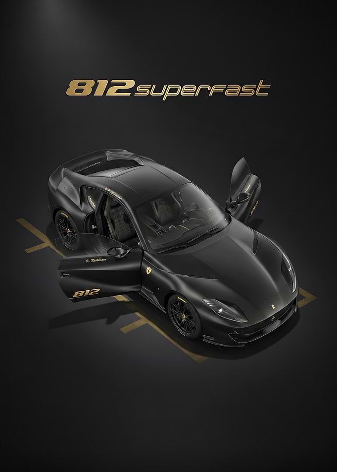 sleek black Ferrari 812 Superfast Black Gold