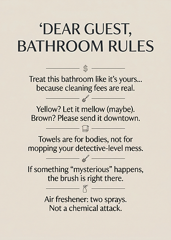 Funny Bathroom Rules Sign
