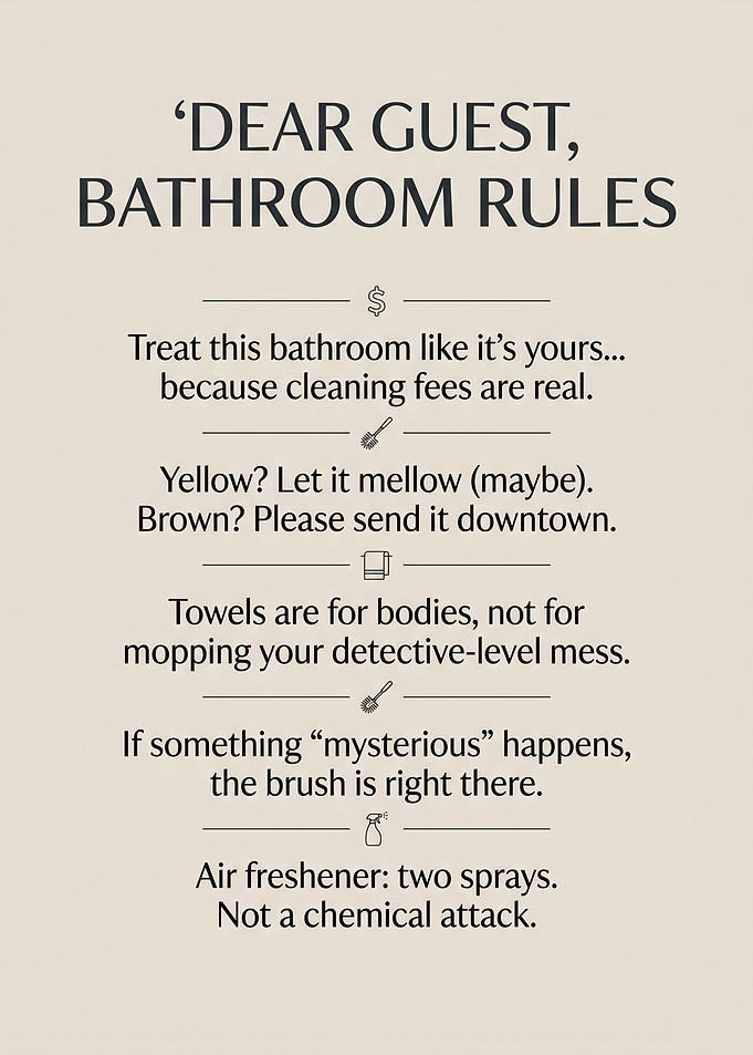 Funny Bathroom Rules Sign