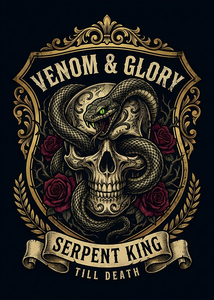 Skull Snake Roses Venom & Glory Serpent King