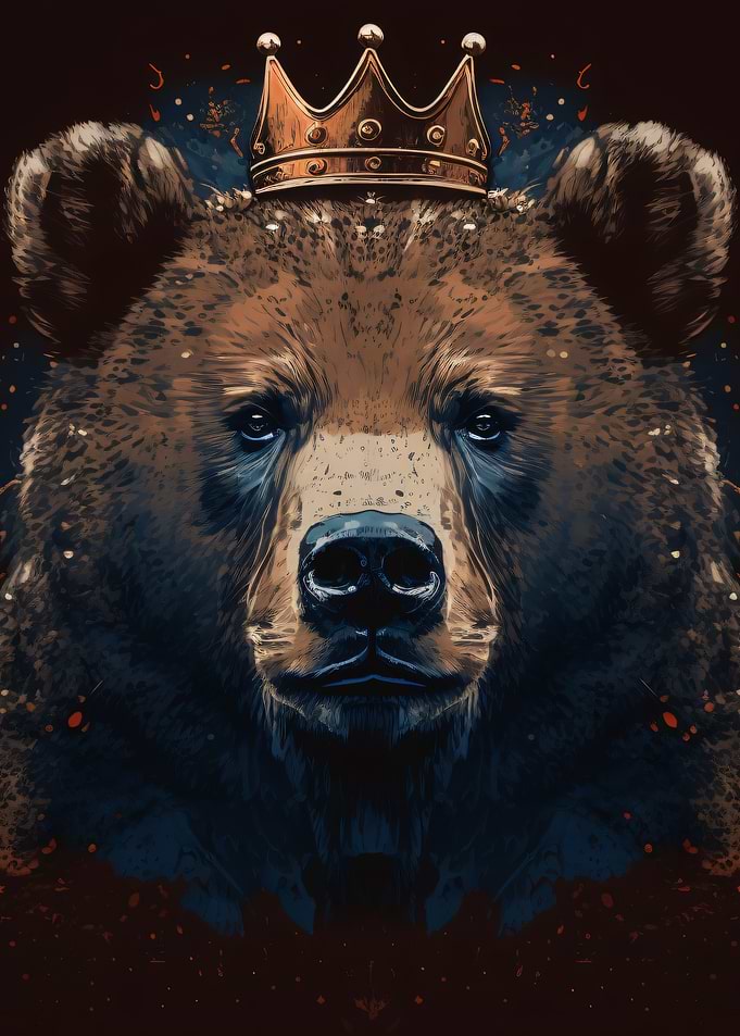 Bear King Crown Portrait