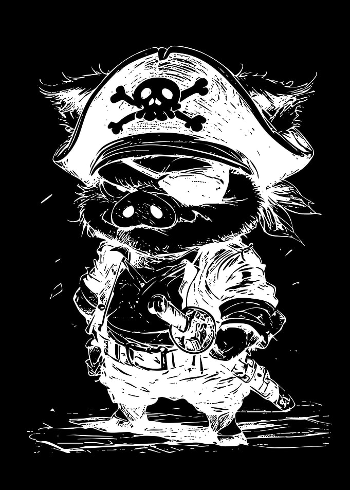 Pirate Pig with Sword and Eyepatch