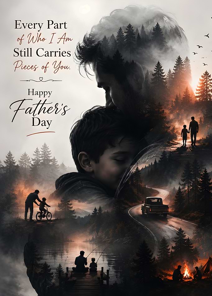 Father and Son Double Exposure Art