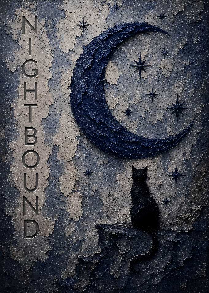 Nightbound Black Cat Under Moon