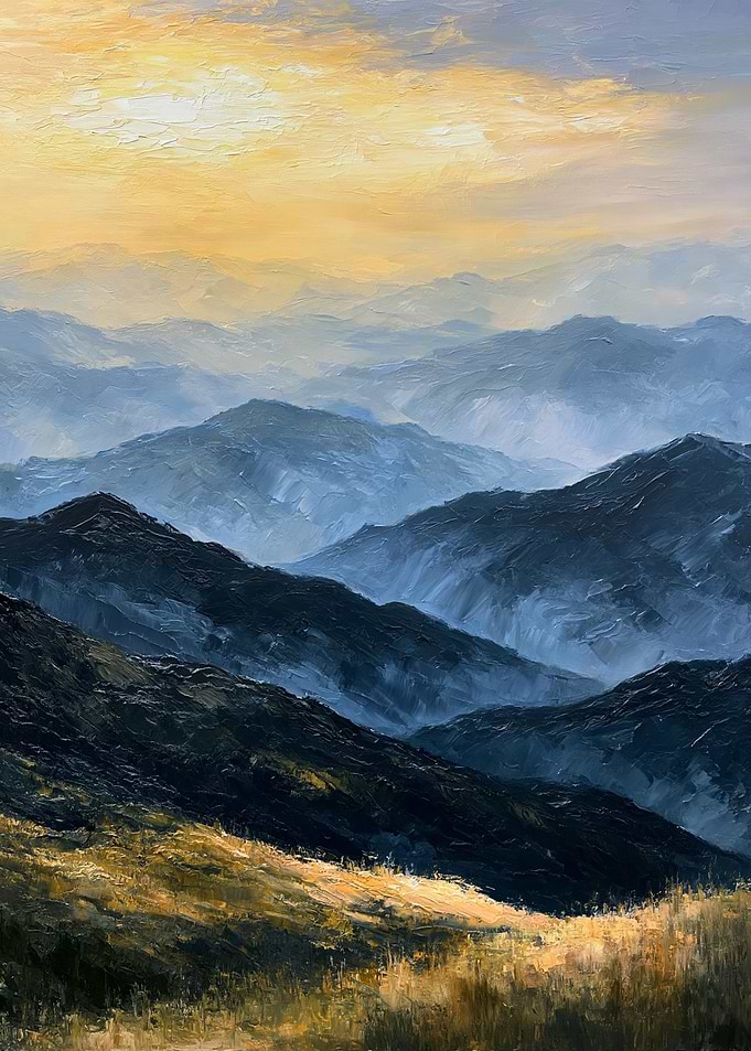 Misty Mountain Landscape at Sunrise