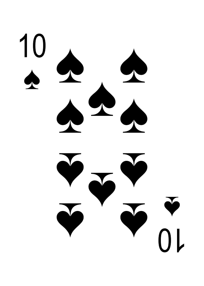 10 of Spades Playing Card