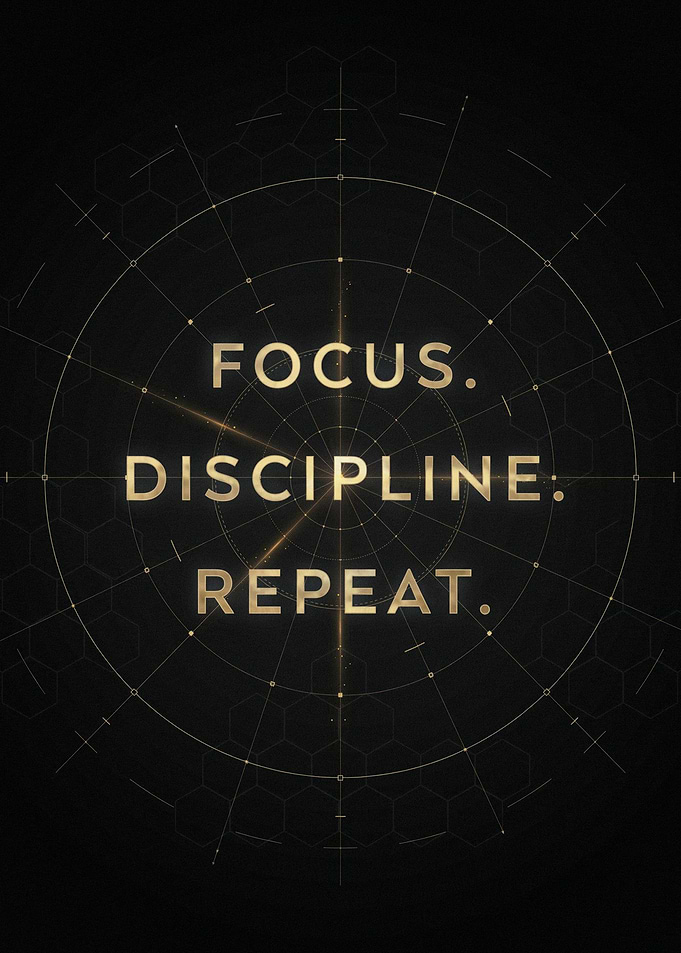 Focus Discipline Repeat Gold Typography
