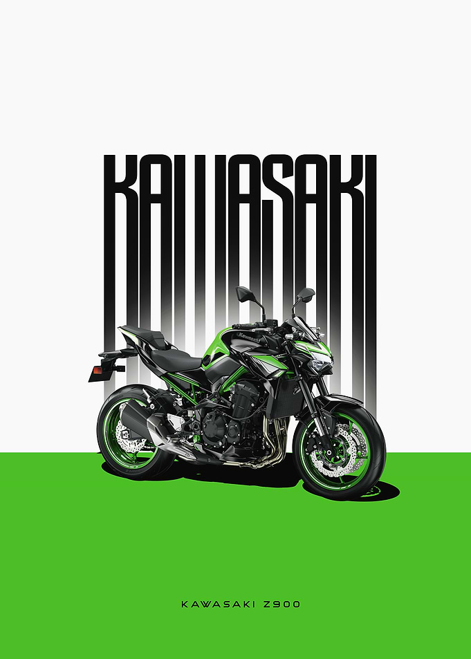 Kawasaki Z900 Motorcycle Poster