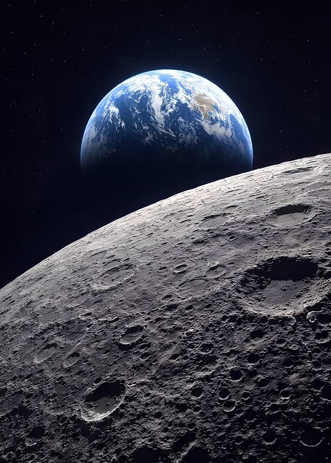 Earth and Moon in Space
