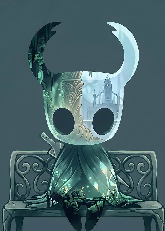 Hollow Knight Character on Bench