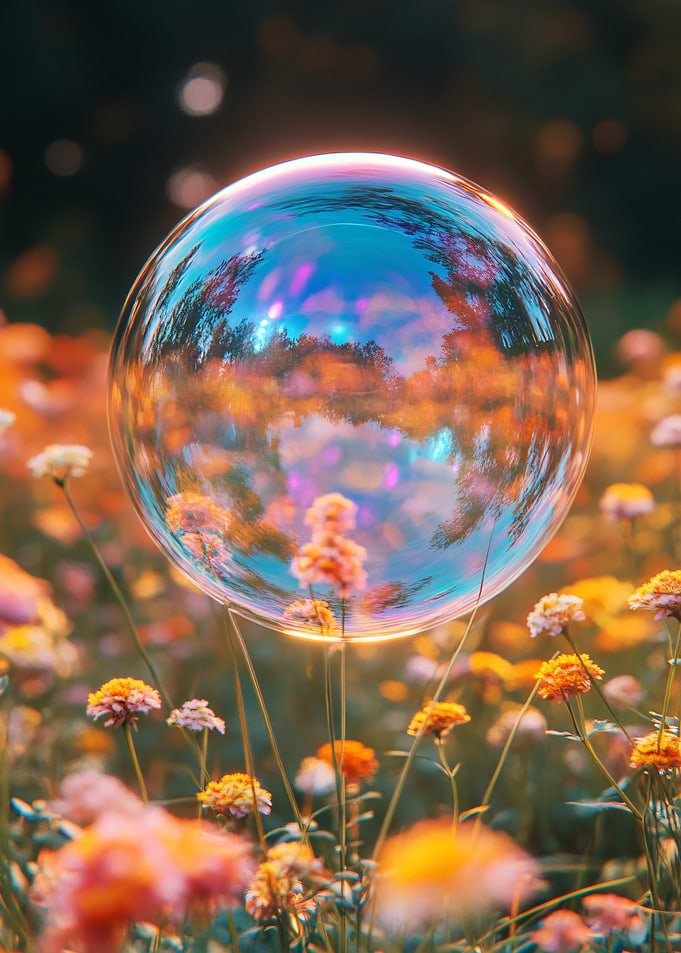 Bubble in a Field of Flowers