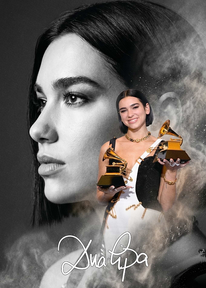 Dua Lipa with Grammy Awards