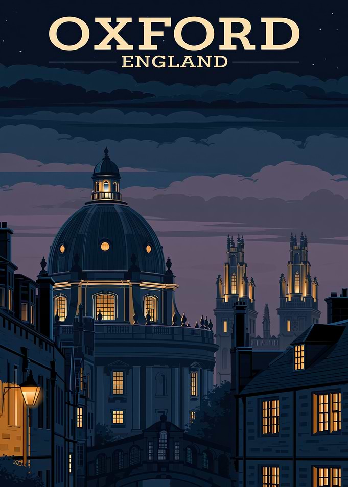 Oxford England Vintage Poster