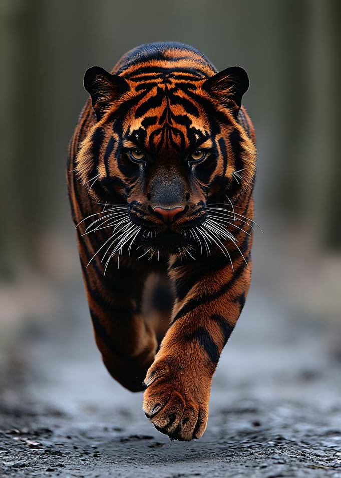 Tiger Walking Forward