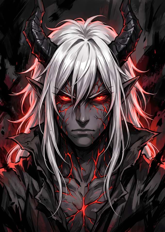 Demonic Warrior with Glowing Eyes