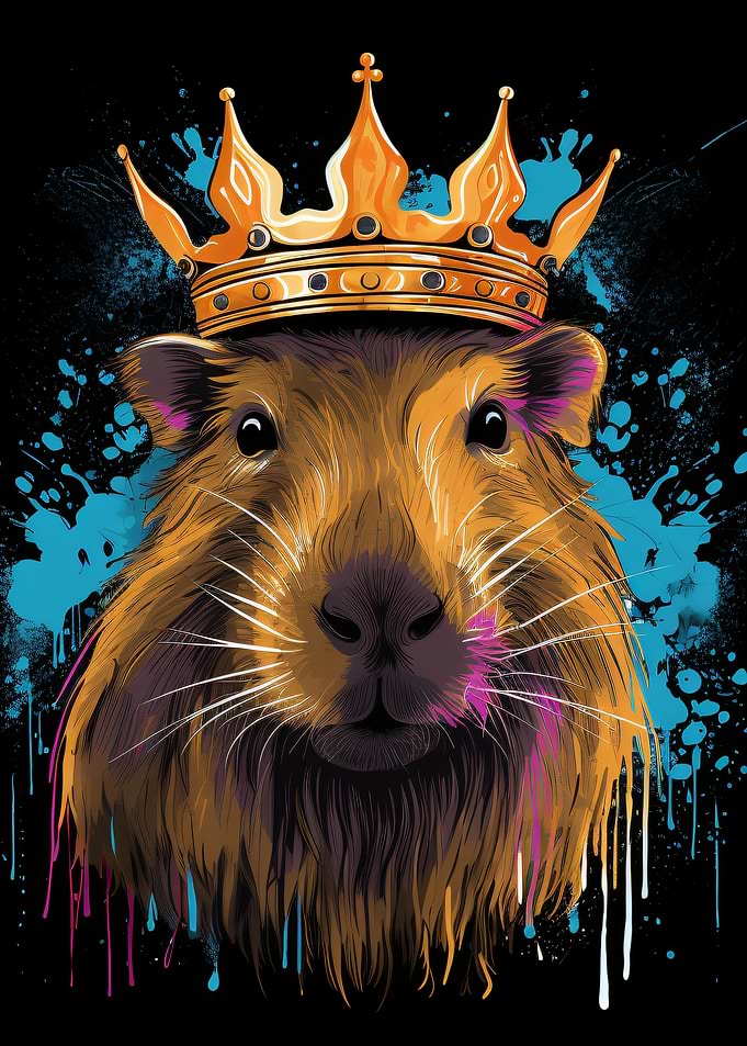 King Capybara with Crown