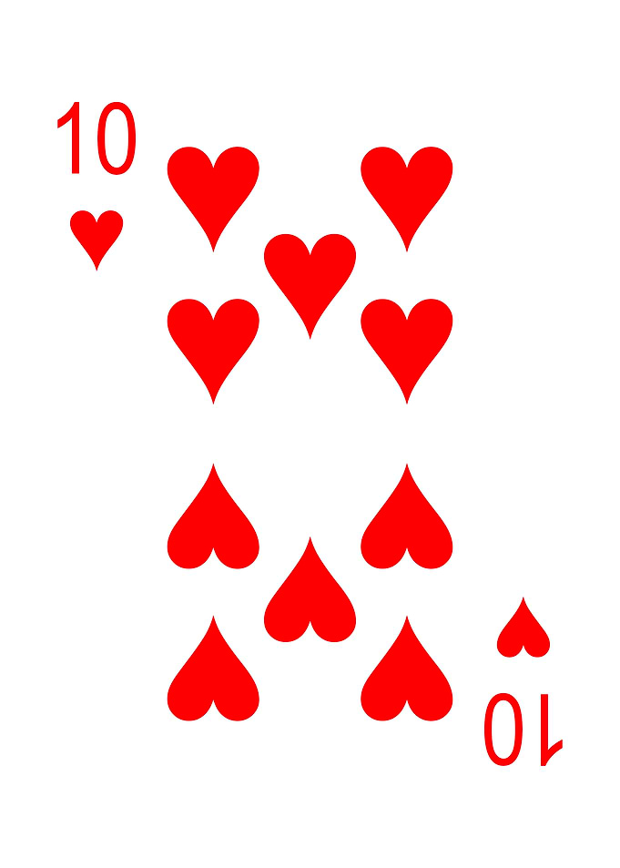10 of Hearts Playing Card