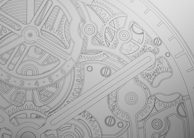 Detailed Clockwork Mechanism Blueprint