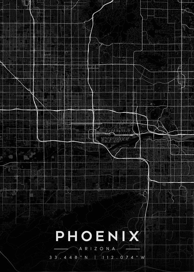 Phoenix Arizona Map Art