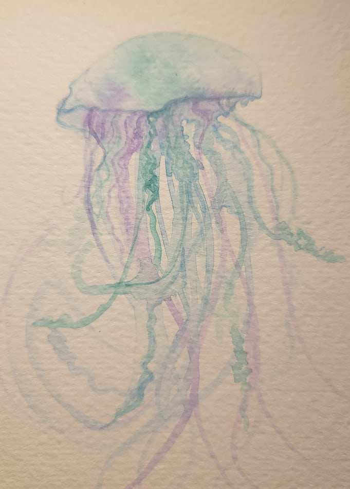 Watercolor Jellyfish Painting