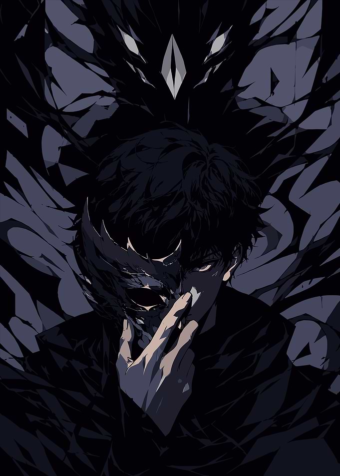 Dark Anime Character with Mask