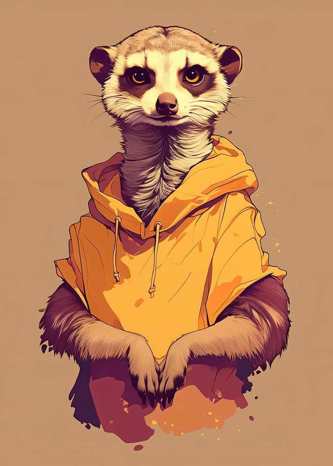 Meerkat in a Yellow Hoodie