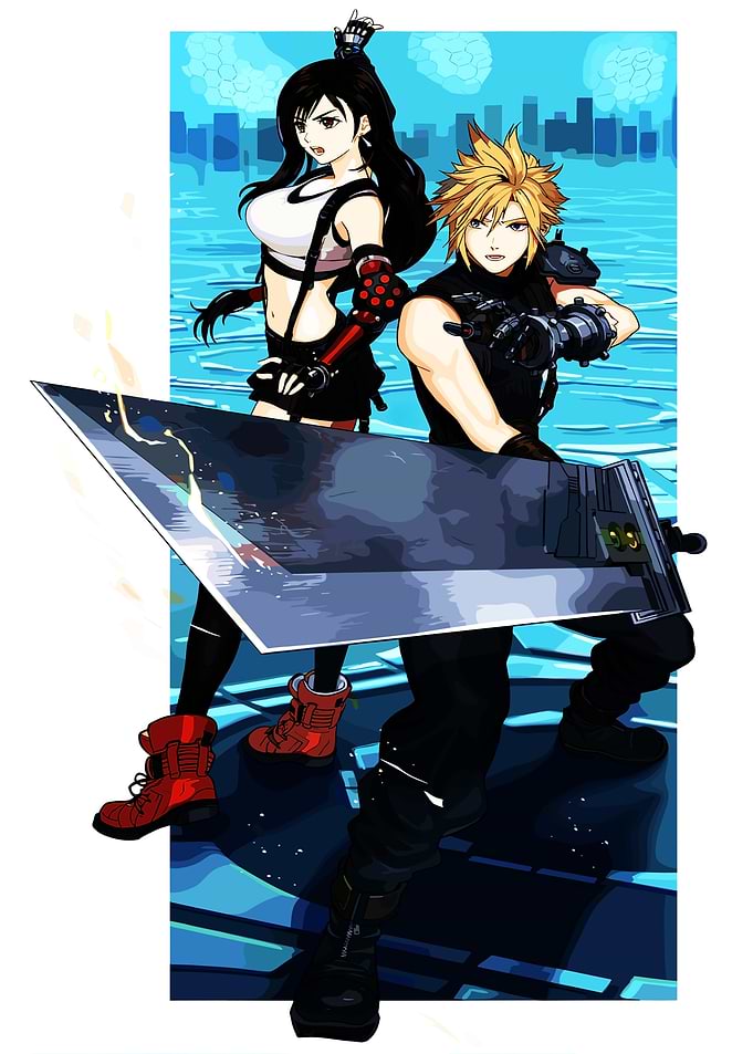 Cloud and Tifa from Final Fantasy VII