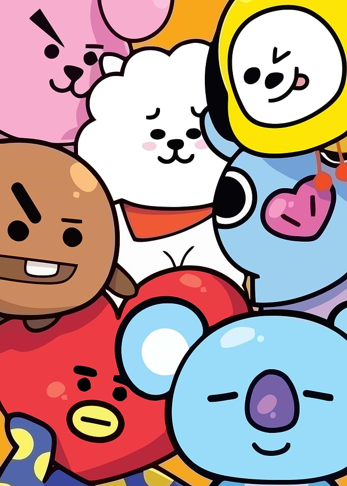 BT21 Characters Group Illustration
