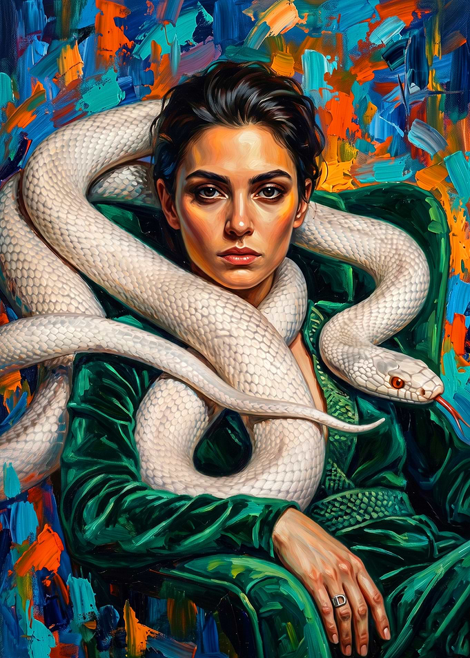 Woman with White Snake
