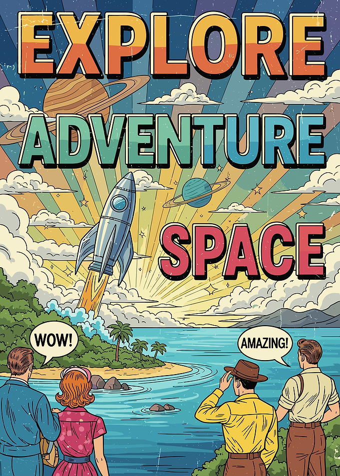 Retro Space Adventure Poster