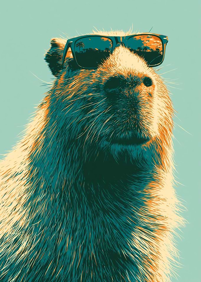 Cool Capybara Wearing Sunglasses
