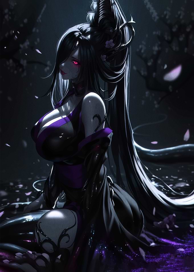 Dark Fantasy Woman with Purple Accents