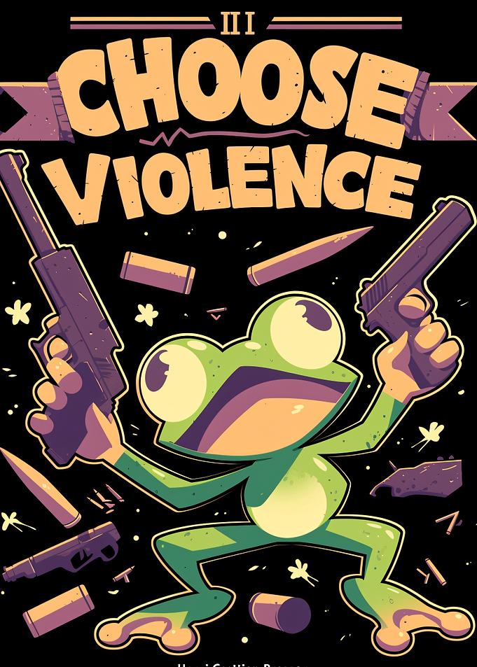 Frog with Guns and Bullets