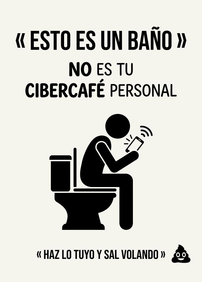 Bathroom Sign About Phone Use