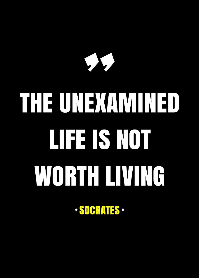 Socrates quote on black background
