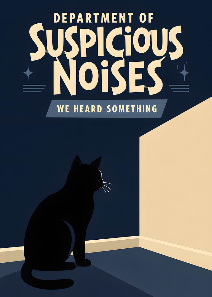 Department of Suspicious Noises Cat Poster