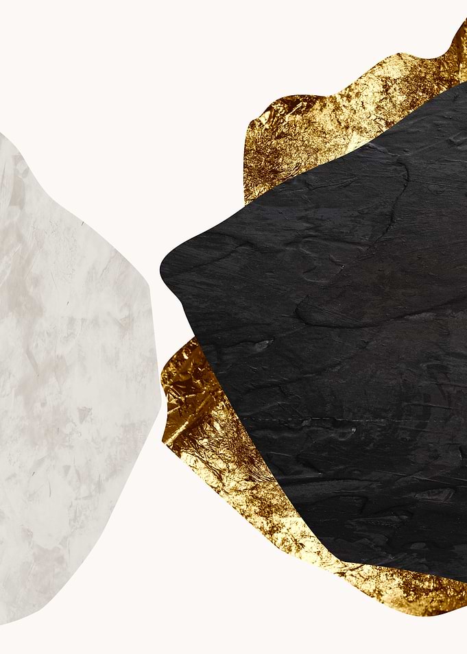 Abstract Geometric Shapes with Gold and Black Textures
