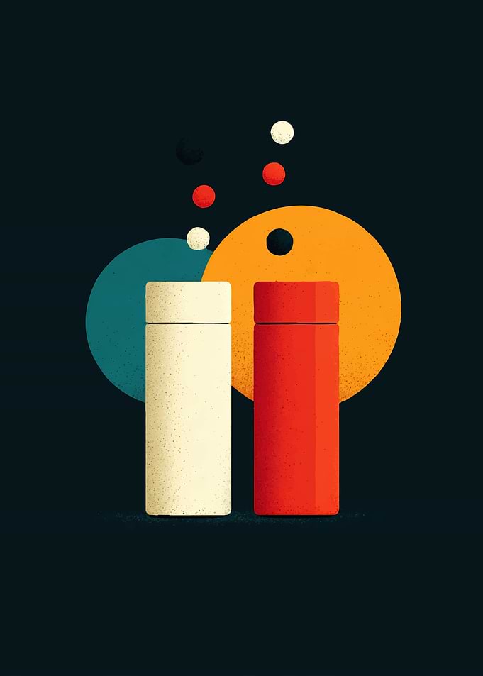 Minimalist Thermos Bottles with Abstract Background