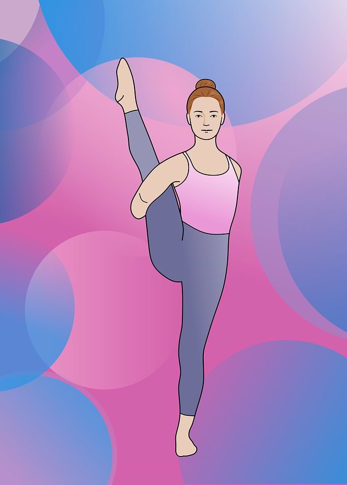 Woman in Yoga Pose Bird of Paradise