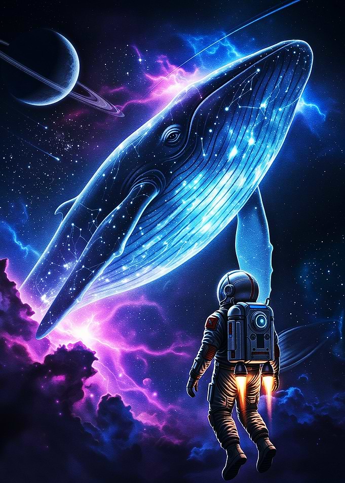 Astronaut and Cosmic Whale