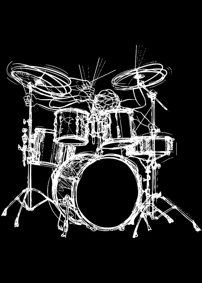 Drummer playing a drum set