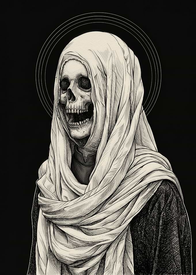Skeleton Grim Reaper with Scarf