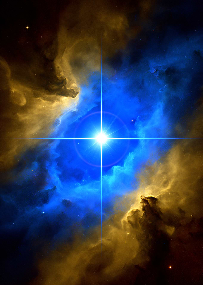Bright Star in Nebula