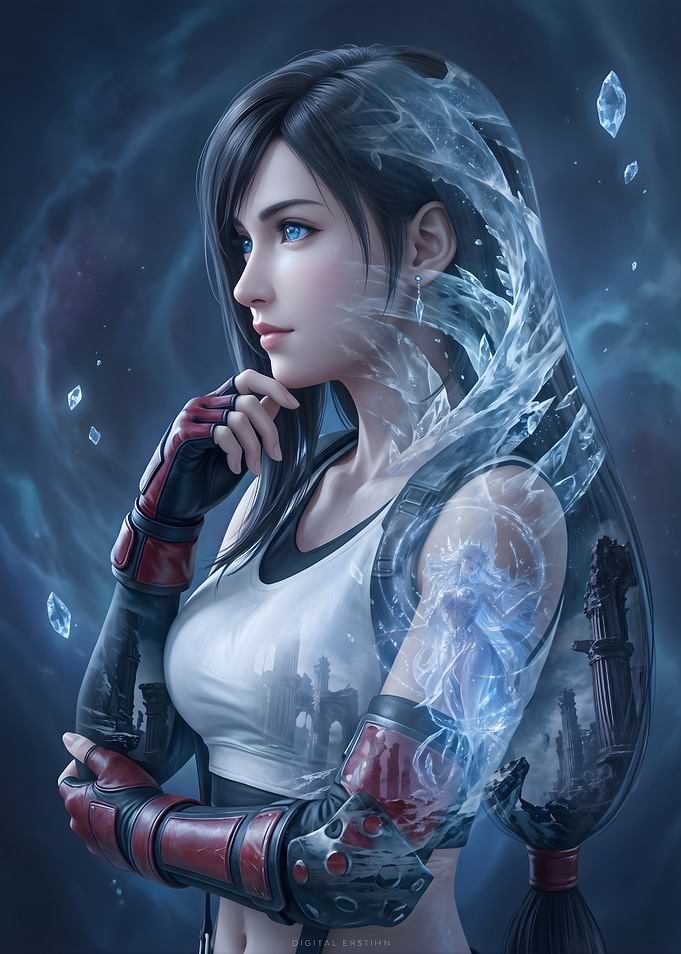 Final Fantasy VII Tifa Lockhart with Ice Magic