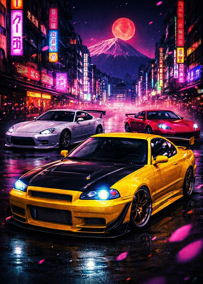 Cyberpunk Cars in Neon City